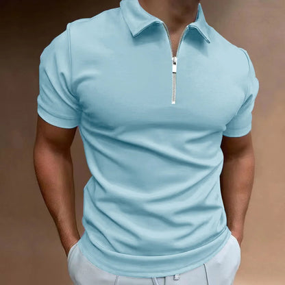 Men's Polo Shirt Zip Collar Comfortable