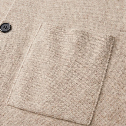 Men's Merino Wool Cardigan Soft Knit Grey
