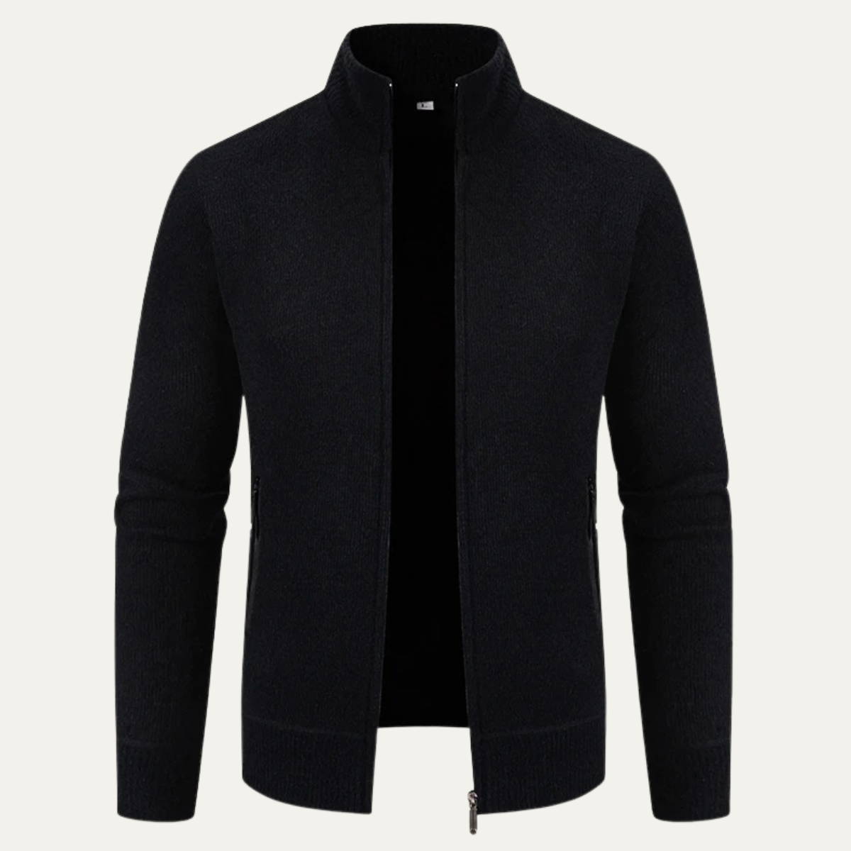 Men's Knit Zip Cardigan With Pockets
