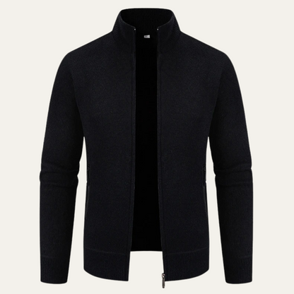 Men's Knit Zip Cardigan With Pockets