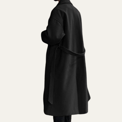 Men's Wool Coat Camel Wrap Style with Belt