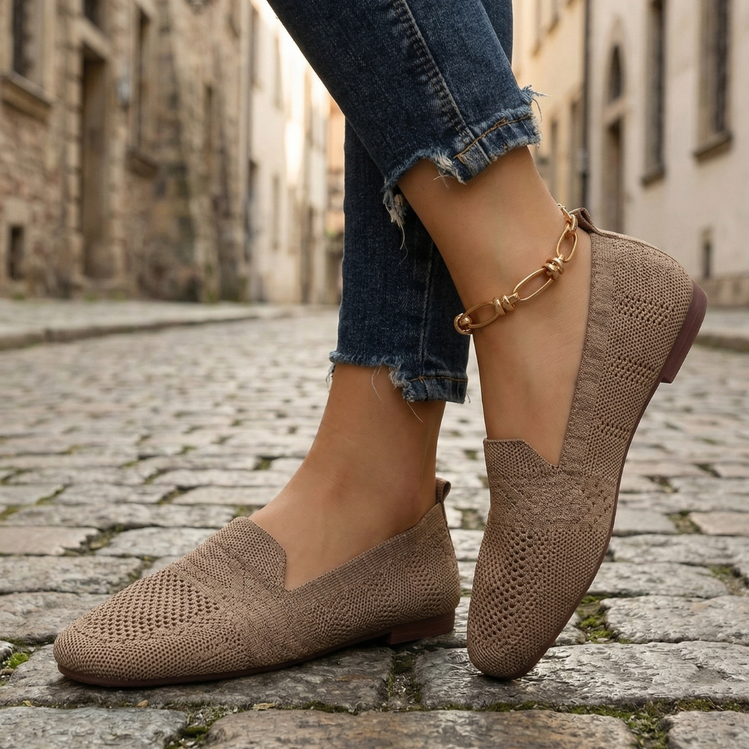 Women’s Glitter Slip On Flats Square Toe Casual Ballet Shoes