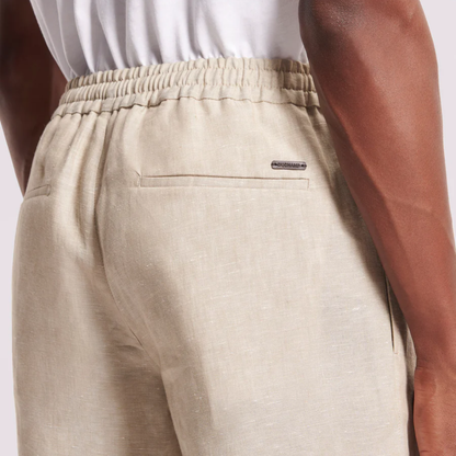 Linton Men's Linen Shorts Tailored Summer Beige