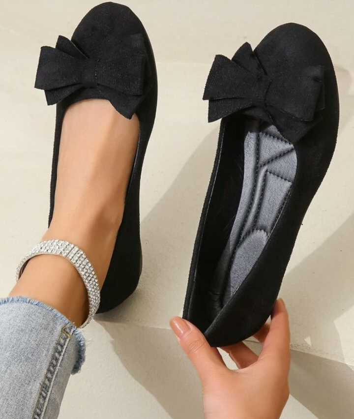 Comfortable Ladies Floral Ballet Flat Shoes - VibreMode