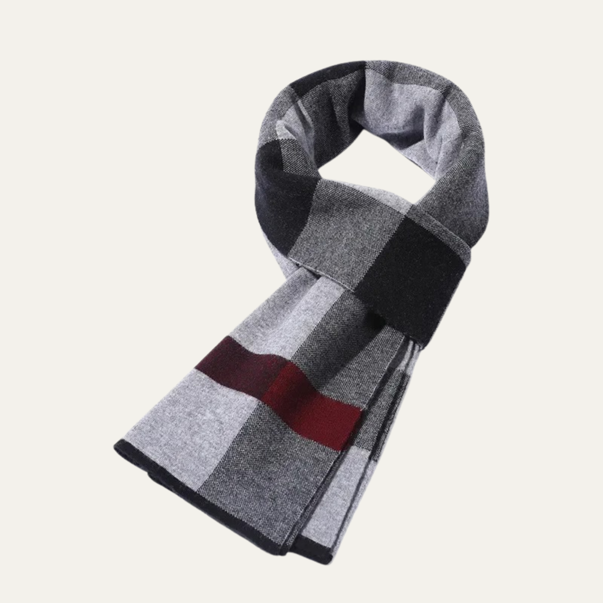 Men's Classic Plaid Scarf Wool Knit