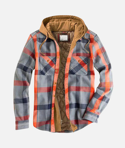 Quilted Lined Men's Insulated Hoodie Jacket