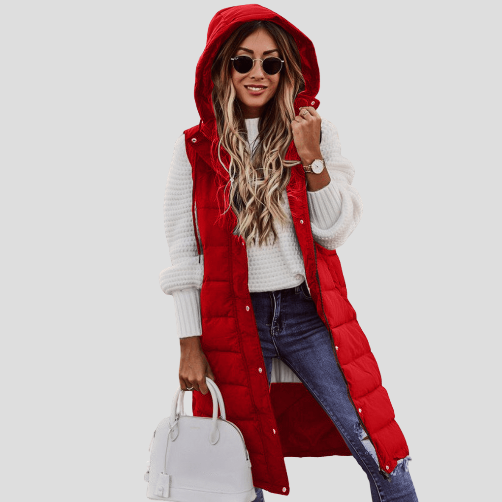 Women's Long Hooded Body Warmer