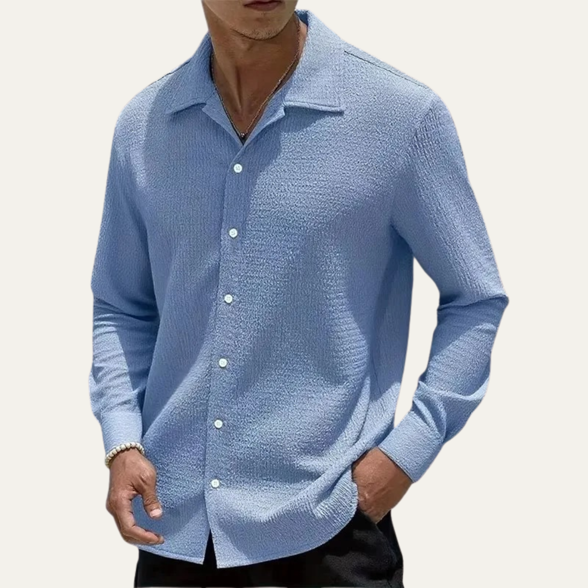 Men's Relaxed Fit Textured Casual Shirt