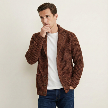 Montpellier Men's Knit Cardigan Shawl Collar Chunky