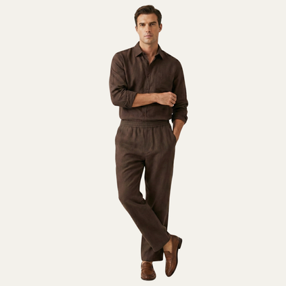 Men's Linen Oversized Shirt And Pants Set