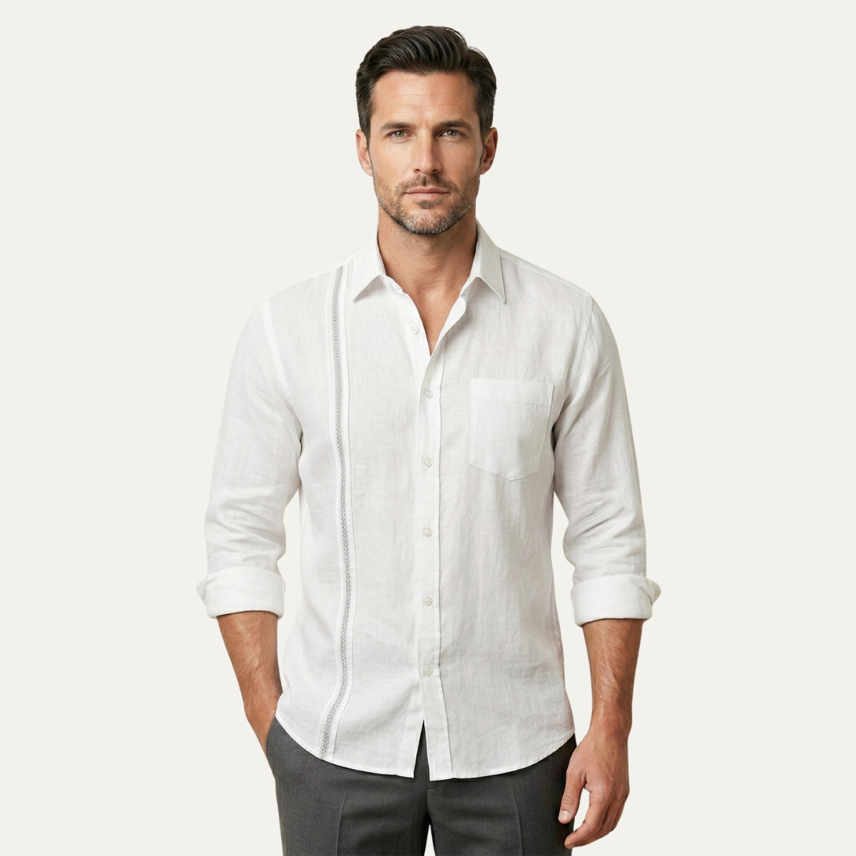 Men's Casual Beach Button Up Shirt