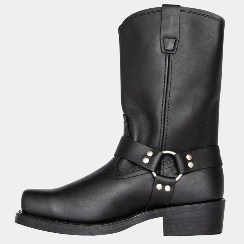 Ladies Low Heel Buckle Boots