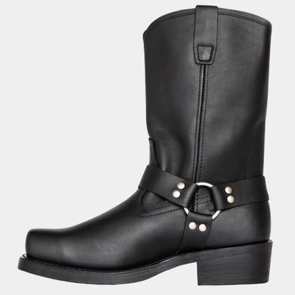Ladies Low Heel Buckle Boots