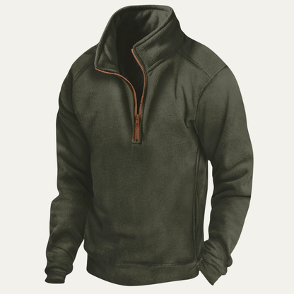 Men's Tactical Fleece Sweater Quarter Zip Stand Collar