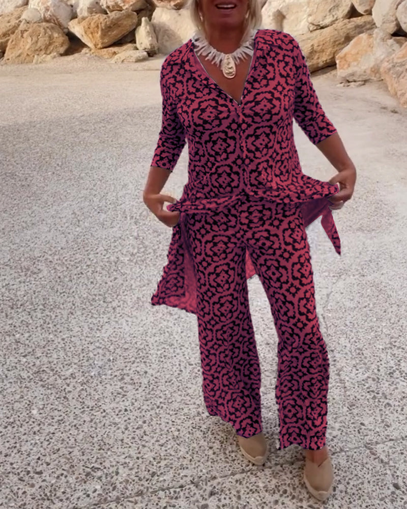Women's Printed Two-Piece Set