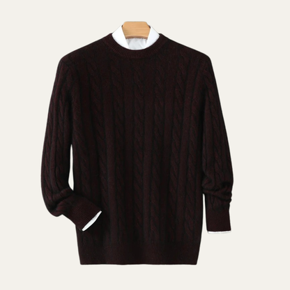 Men's Cable Knit Crewneck Sweater