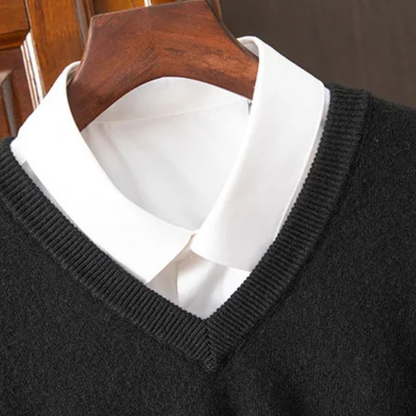 Men's Soft Knit V Neck Sweater