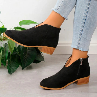 Chic Leopard Ankle Boots for Women with Zip