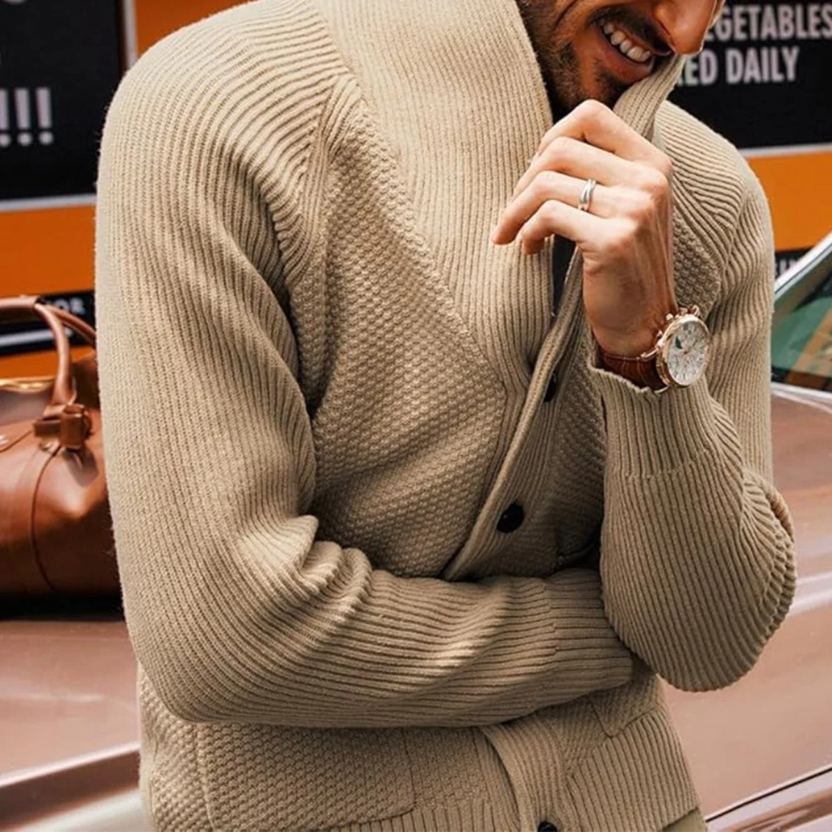 Men's Shawl Collar Cardigan Button Up