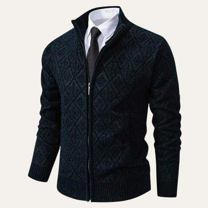 Men's Diamond Pattern Knit Jacket