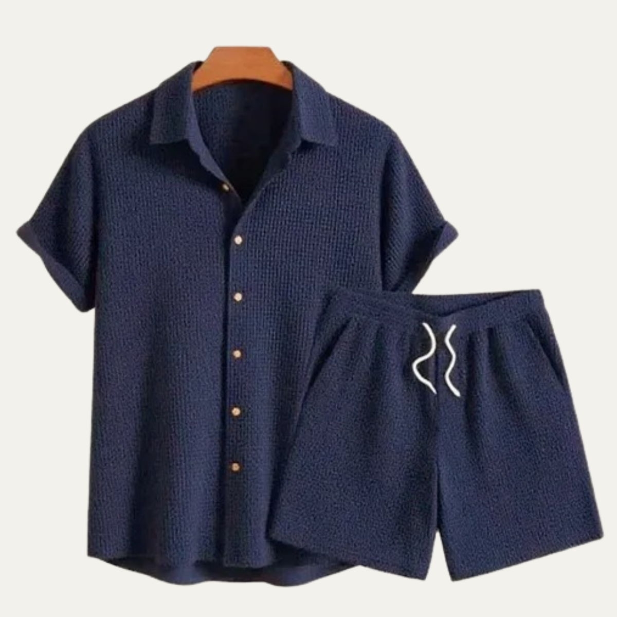 Men's Summer Casual Shirt And Shorts Set