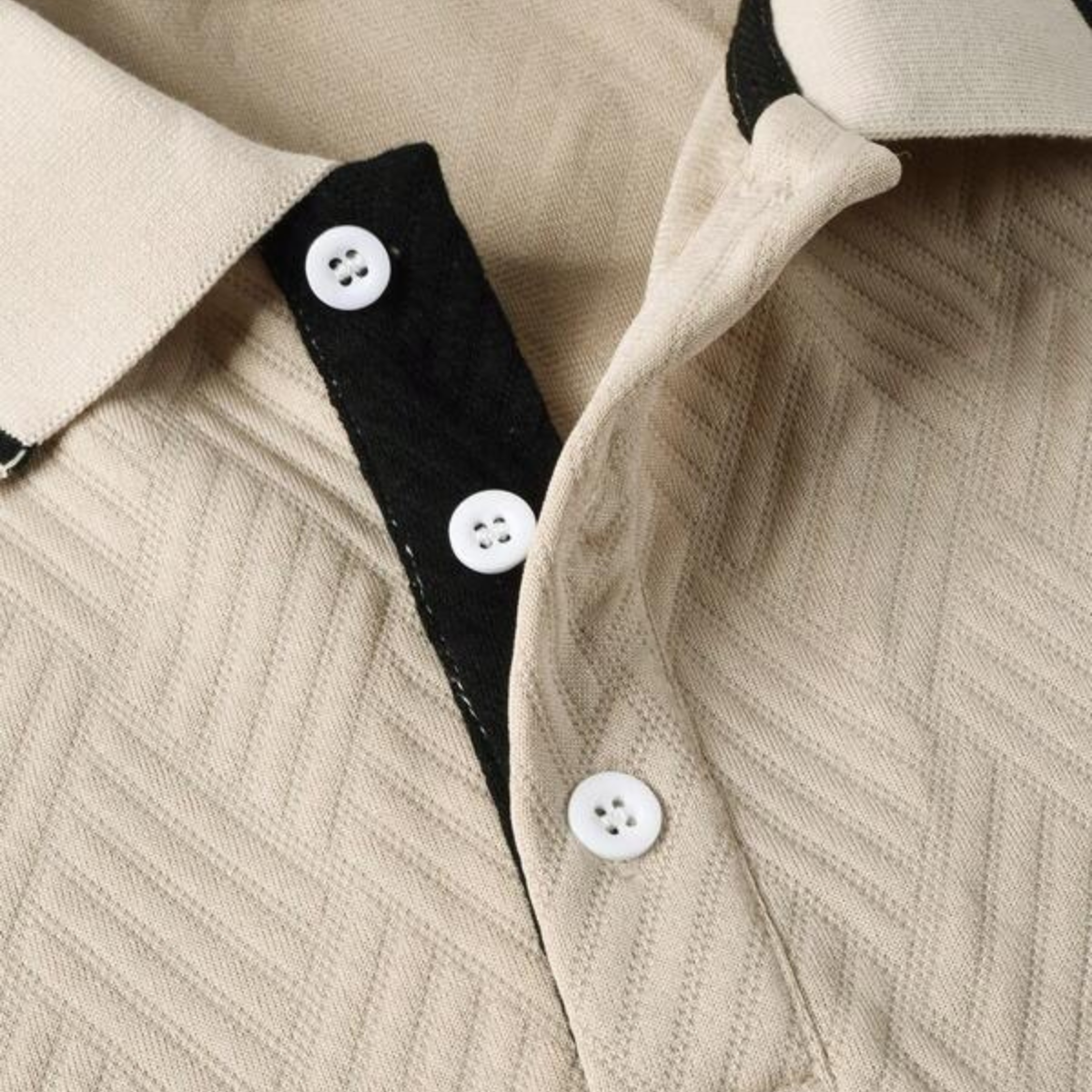 Men's Textured Polo Shirt Apricot
