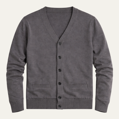 Men's V Neck Lightweight Knit Cardigan - VibreMode