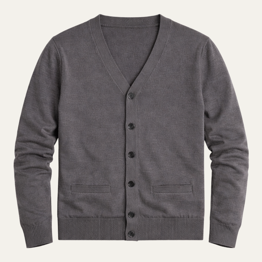 Men's V Neck Lightweight Knit Cardigan - VibreMode