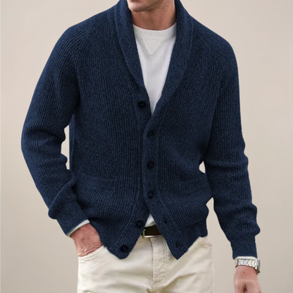 Lucas | Men's Lightweight Crew Neck Sweater Cardigan - VibreMode
