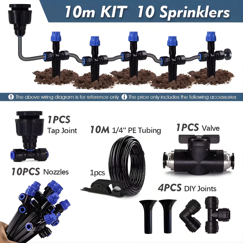 Adjustable Garden Irrigation System With Flexible Sprinklers