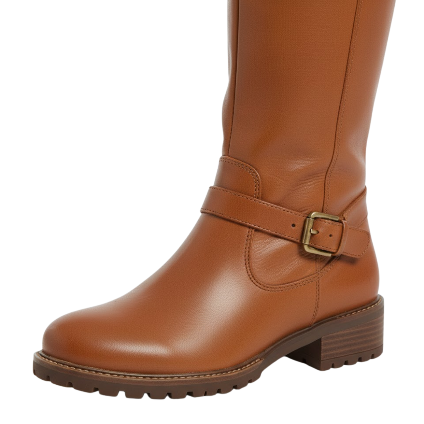 Tall Black Knee High Riding Boots Thick Heel