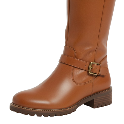 Tall Black Knee High Riding Boots Thick Heel