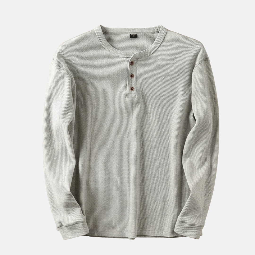 Ribbed Relaxed Fit Henley Shirt for Men – Casual Comfort & Style Caliboot