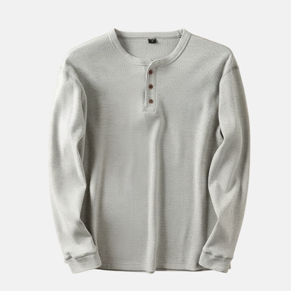 Ribbed Relaxed Fit Henley Shirt for Men – Casual Comfort & Style Caliboot