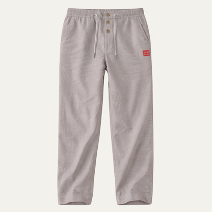 Men's Cotton Linen Straight Leg Pants Lightweight Beige - VibreMode