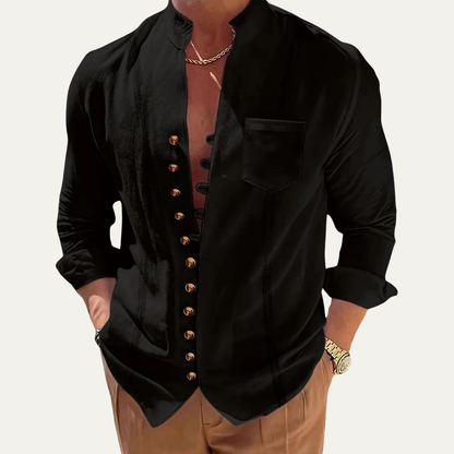 Men's Retro Casual Shirt Multi Button Summer