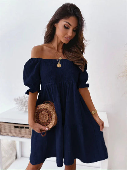 Women's One-Shoulder Mini Dress Summer
