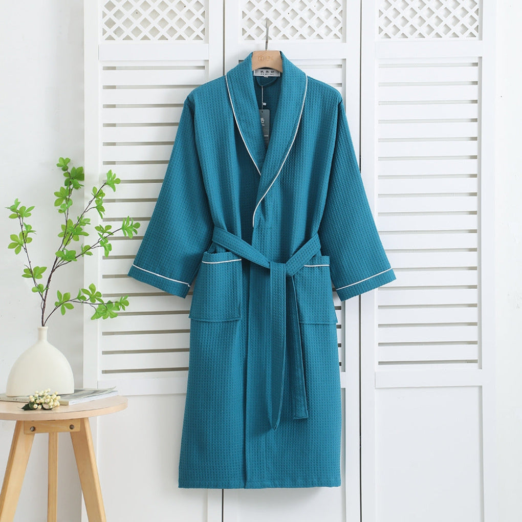 Cotton Waffle Bathrobe Lightweight