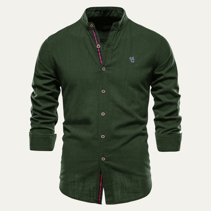 Men's Slim Fit Casual Shirt Stand Collar
