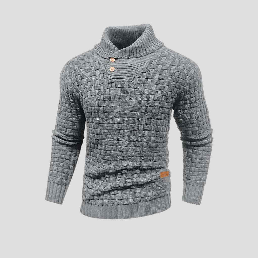 Men's Button-Up Half-Collar Sweater