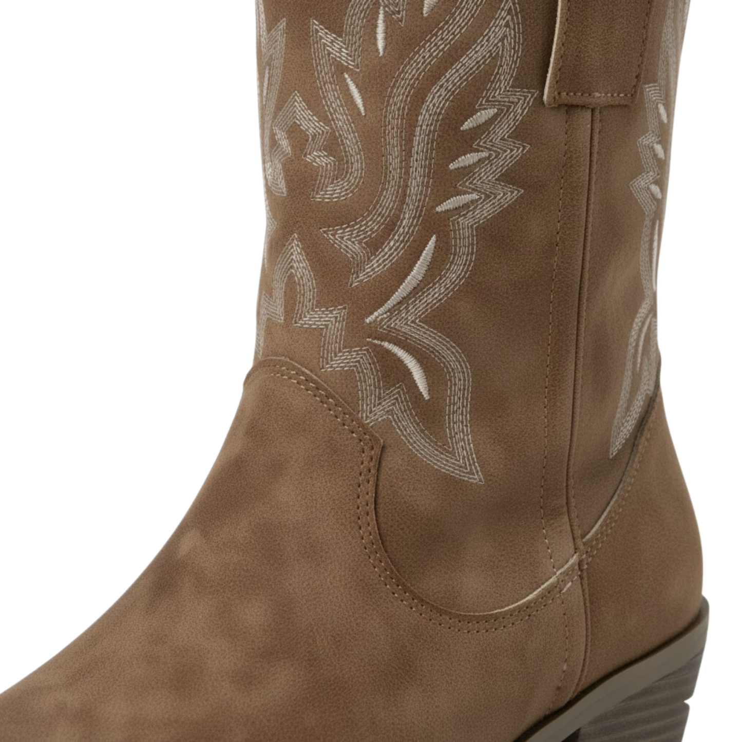 Warm Ankle Boots with Embroidery and Block Heels
