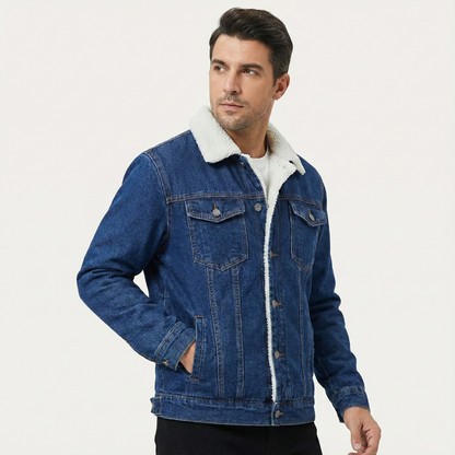Men's Fleece Lined Denim Winter Jacket