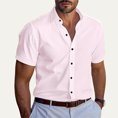 Men's Casual Button-Up Shirt Solid Color