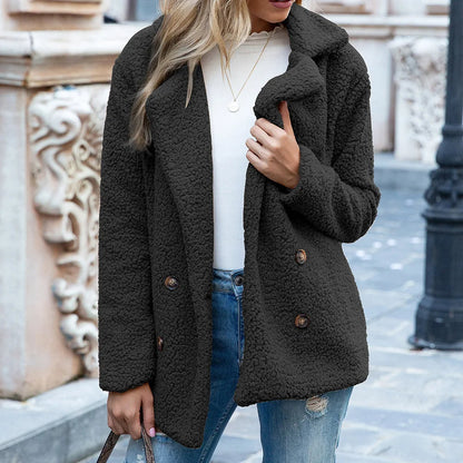 Women's Double-Breasted Coat Mid-Length Timeless