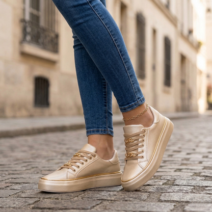 Women’s Platform Sneakers Lace Up Casual Fashion Shoes
