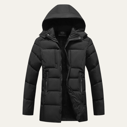 Men's Long Cotton Parka Coat Windproof - VibreMode