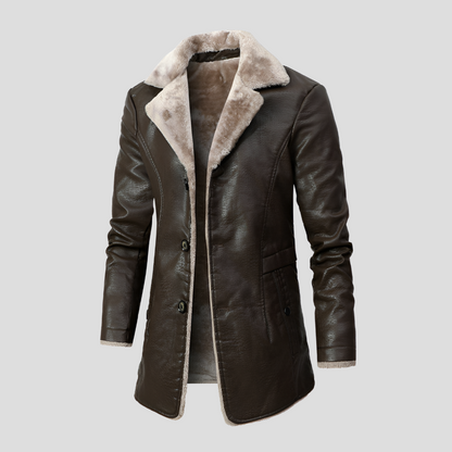 Men's Leather Coat Shearling Lined