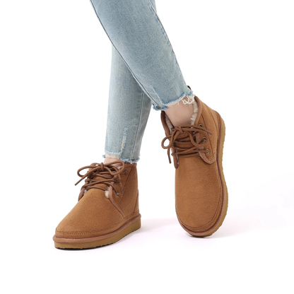 Men's Suede Snow Boots Warm Fur Lined Non Slip