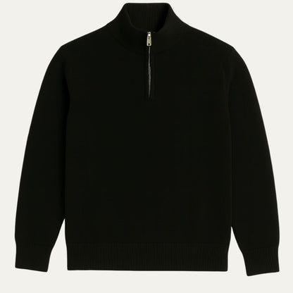 Men's Half-Zip Sweater Navy Blue Wool