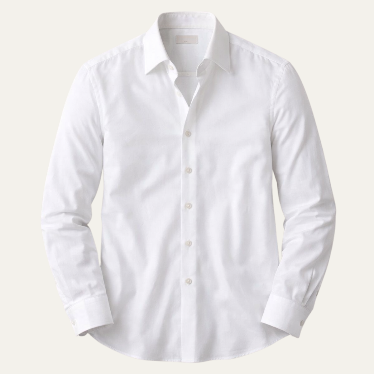 Men's Italian Collar Button Up Shirt White Cotton - VibreMode